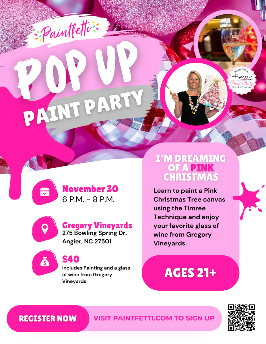 Gregory Vineyards Pop Up Paint Party Angier, NC Paintfetti